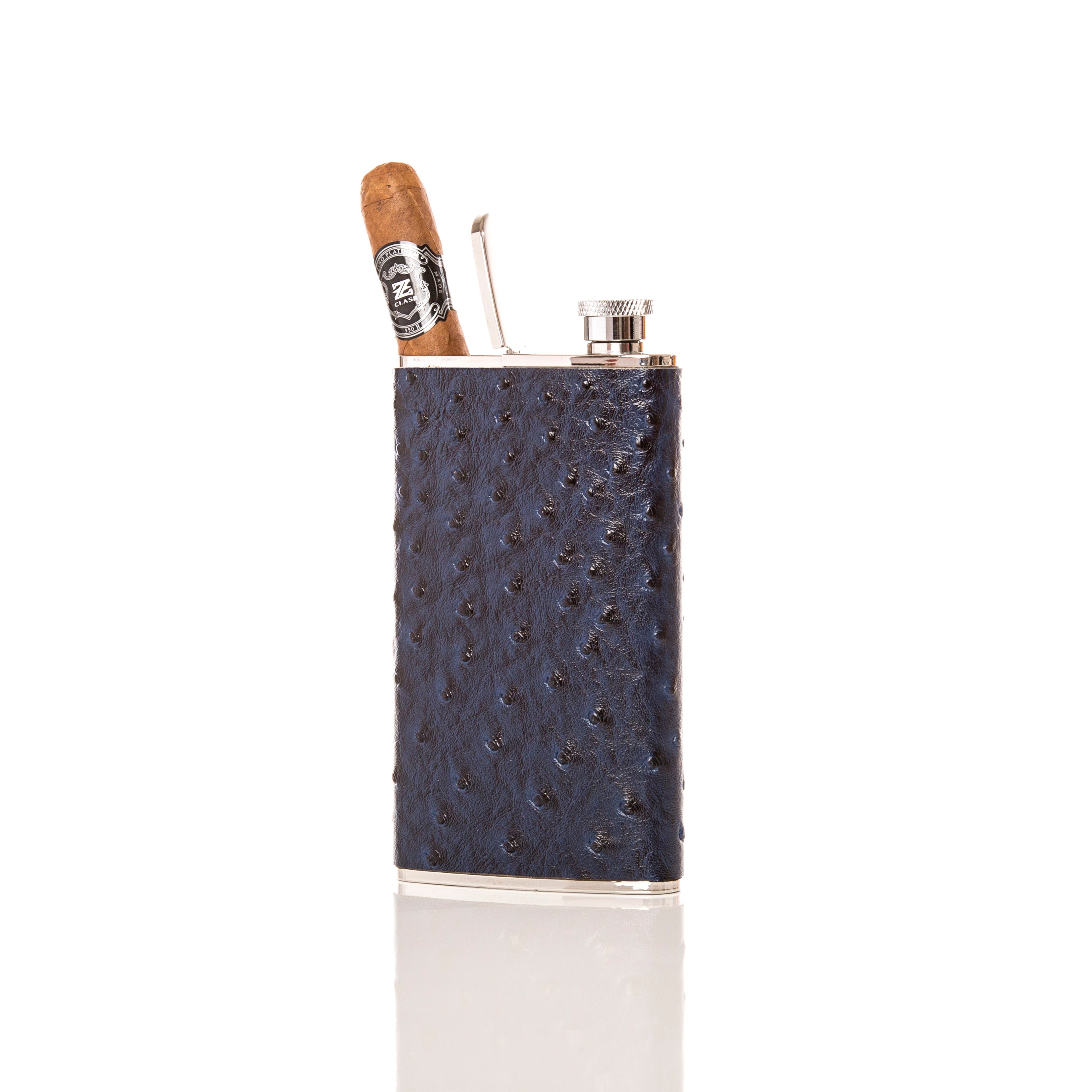 The Wingman Flask & Cigar Holder (Ostrich)