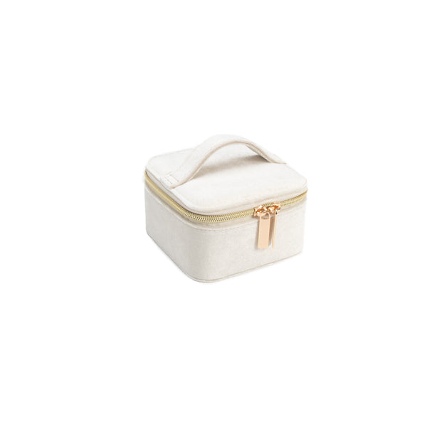 Travel Jewelry Organizer Case Bag (Beige/white) - Brelox