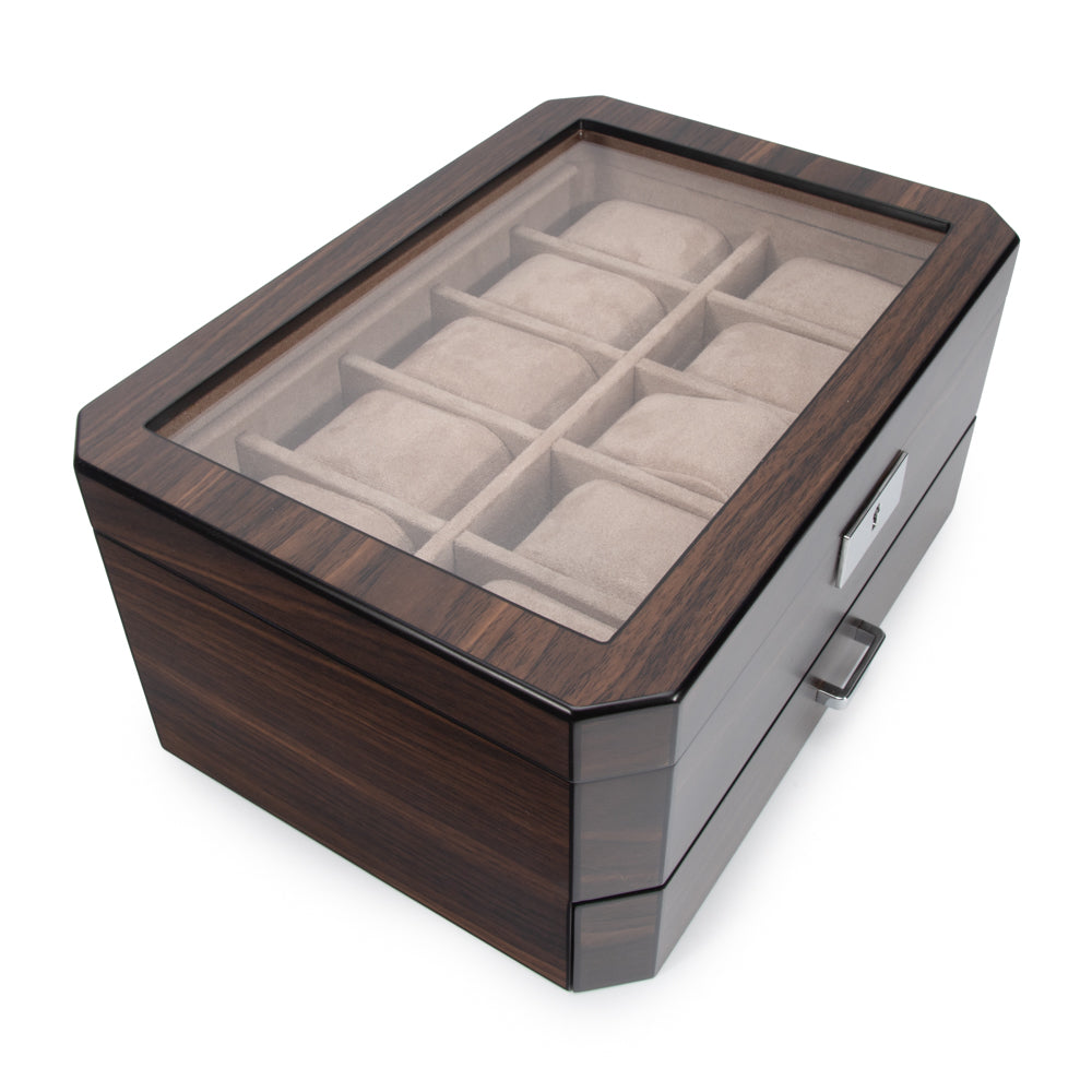 Enzo 10 Slot Watch Case With Drawer