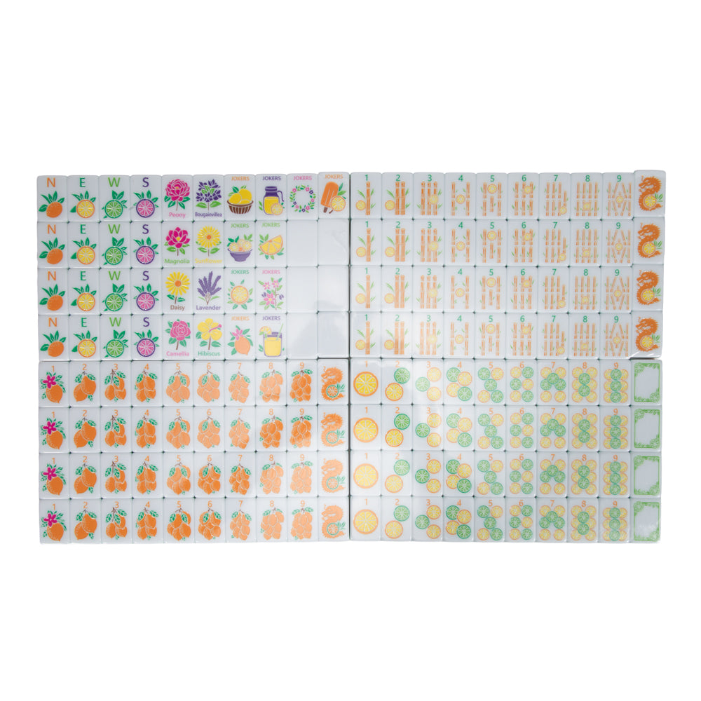 Summer Citrus Mahjong Tile Set With Carrying Case