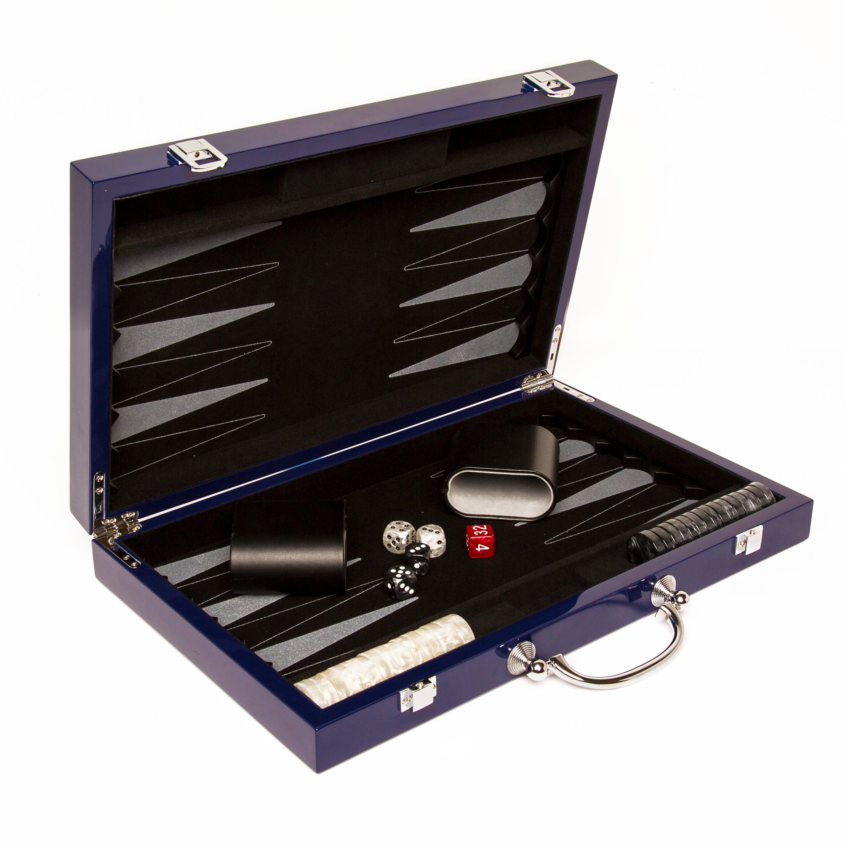 Blue Lacquer Backgammon Set