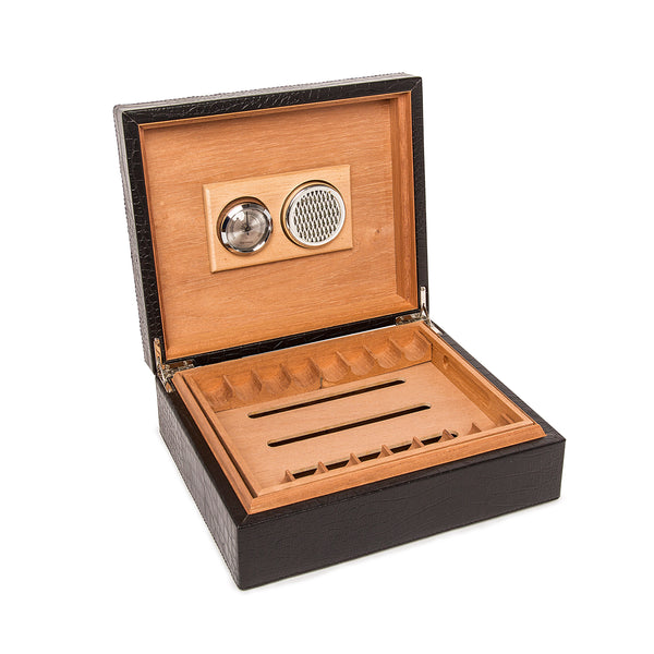 Cigar Tube Humidor with Hygrometer - Crocodile