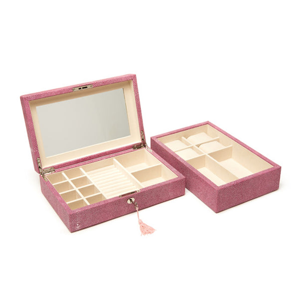 Brouk & Co. Jodi 2 Tray Small Jewelry Box Pink