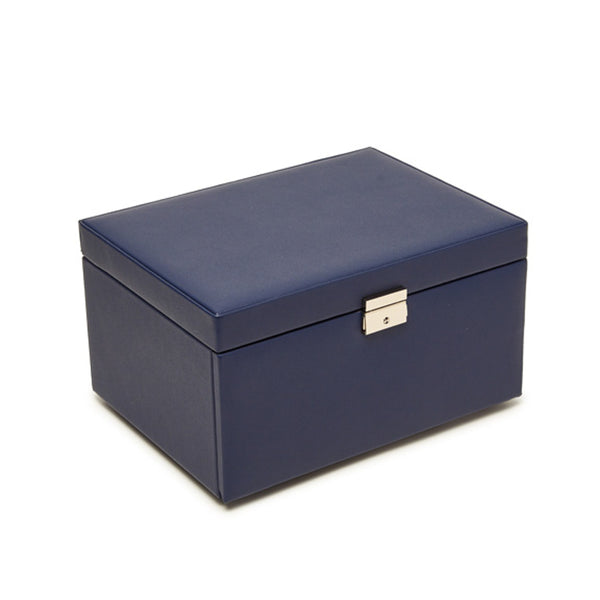 PKO Inc. Large Contemporary Navy Jewelry Box, Navy Blue