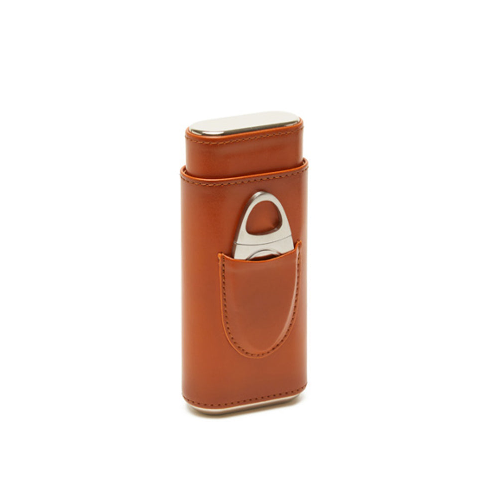 Ashton 3-Cigar Leather Case with Cutter (Uncrate)