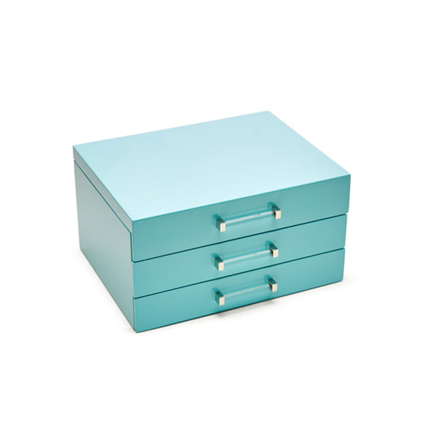 Blue jewelry armoire hot sale