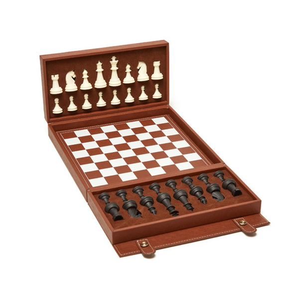 Bey Berk Axel Backgammon and Chess Set in Brown