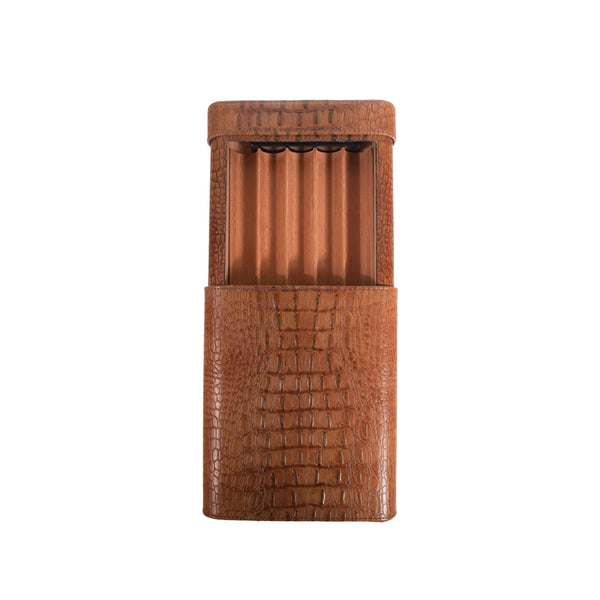 Cain Croco Cigar Travel Case (Brown) – Brouk & Co