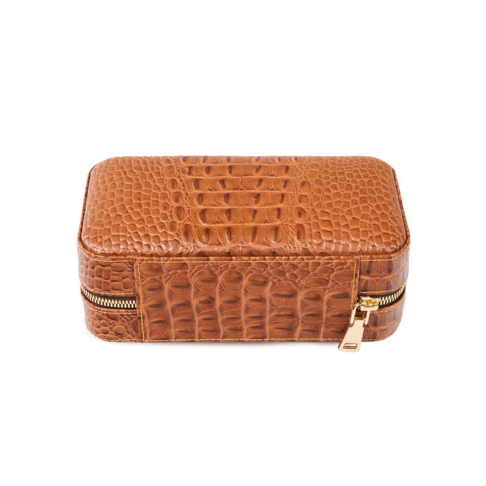 Dean Croco Cigar Travel Humidor Case (Brown)