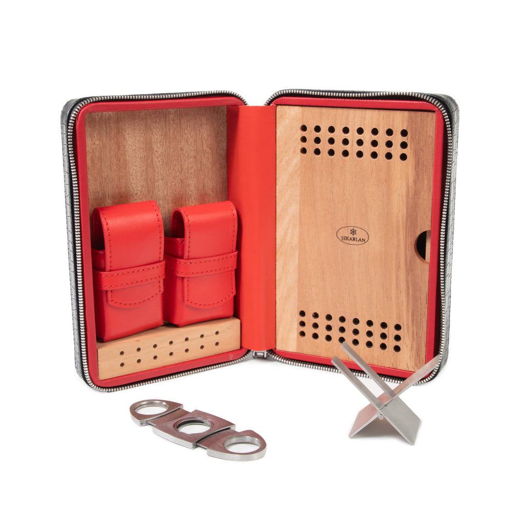 Devon Croco Cigar Travel Case