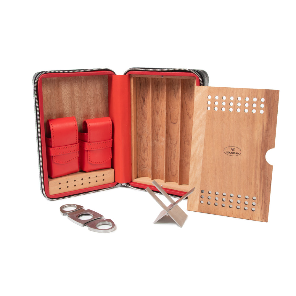 Devon Croco Cigar Travel Case