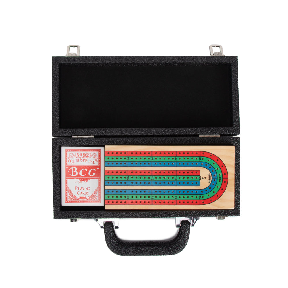開封済未使用!クリベッジボード House of Cribbage社製 Cherry Cribbage Board with Card Storage and Emerald Epoxy Inlay