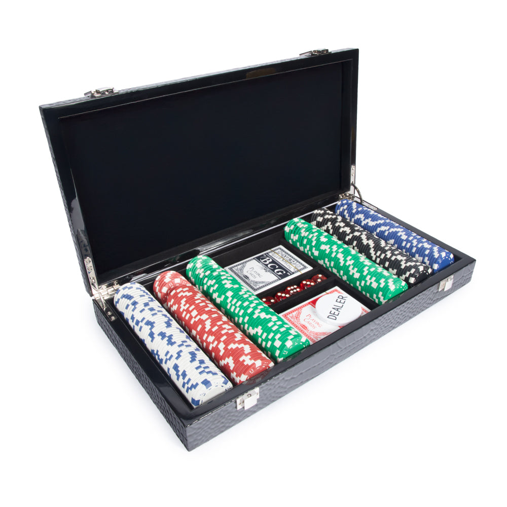 Croc Laser Engraved 300 Chip Poker Set
