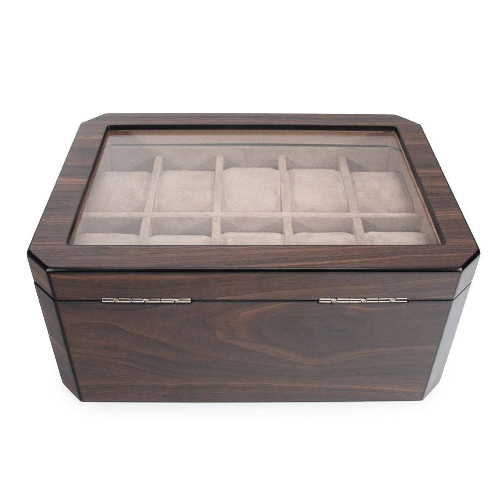 Enzo 10 Slot Watch Case With Drawer