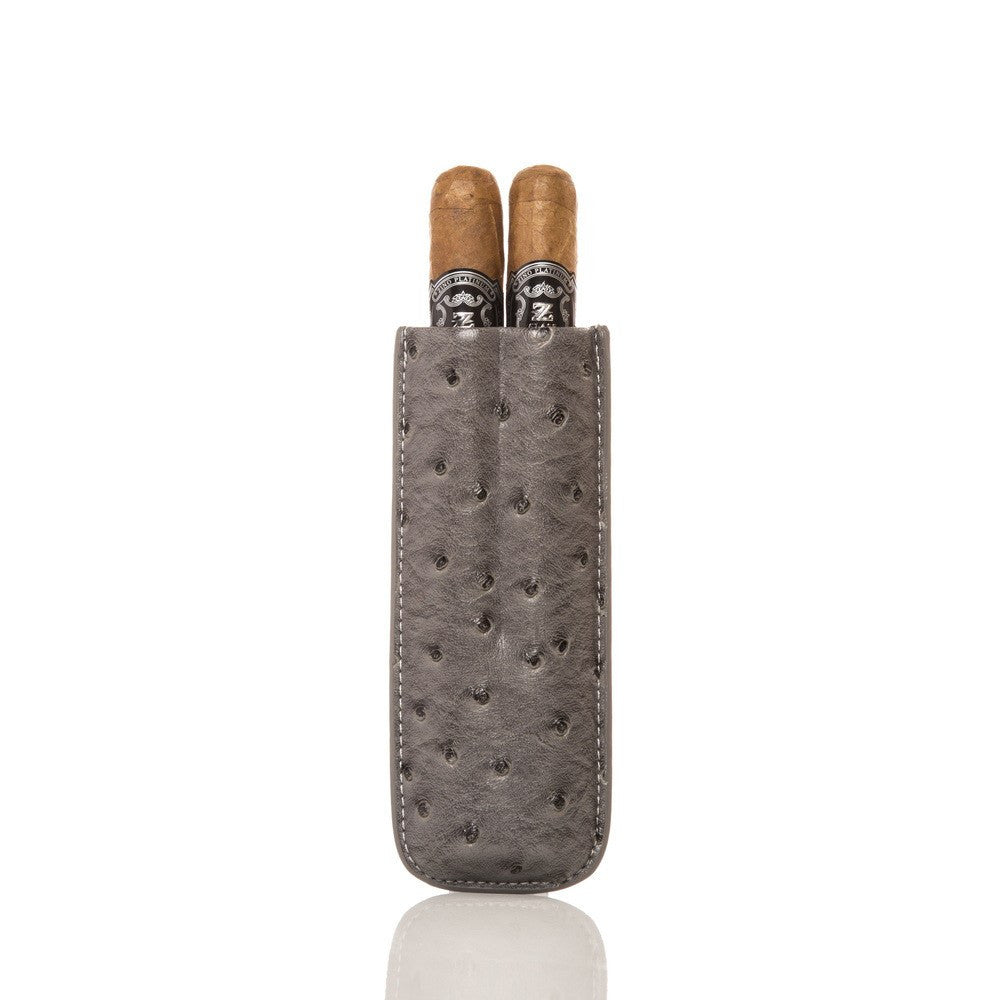 Keep it Fresh Cigar Holder Double In Ostrich Leather