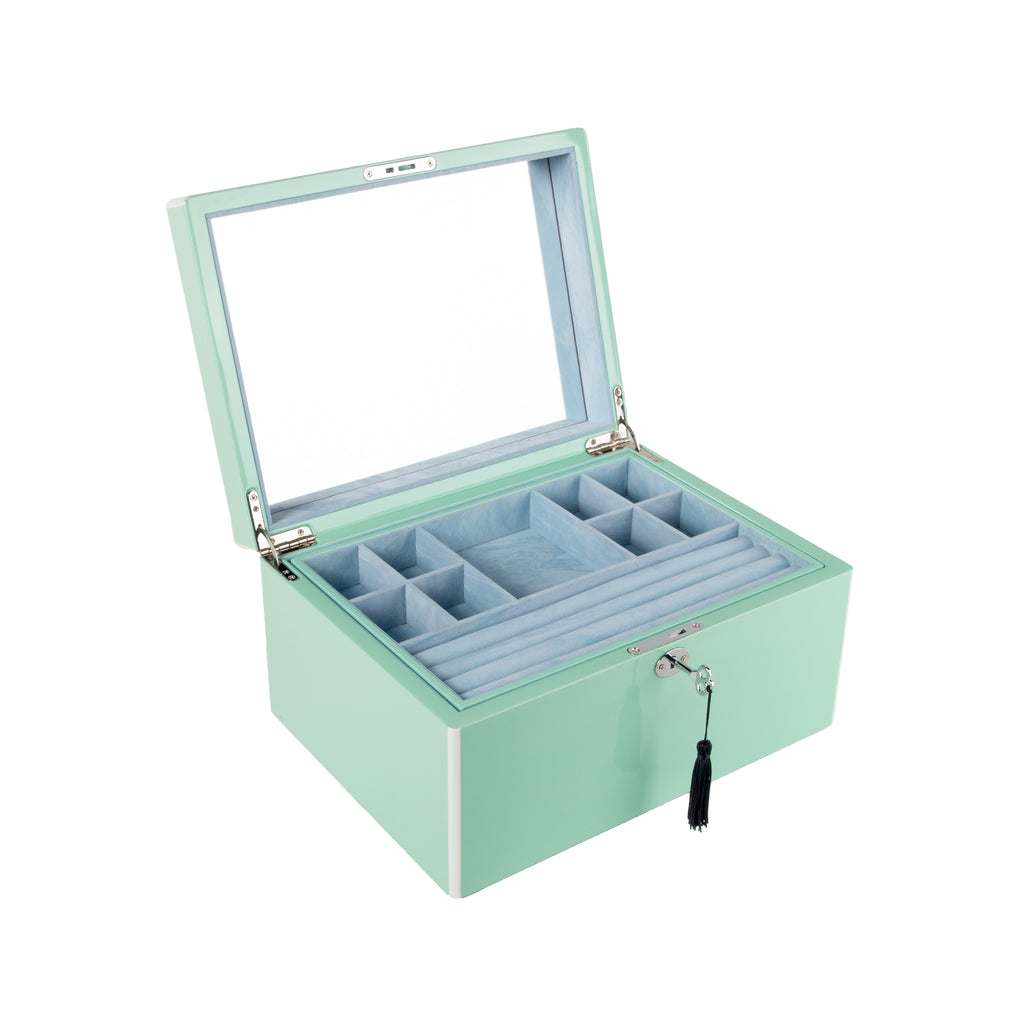 Brouk & Co 3 Clear Lid Jewelry Box in White