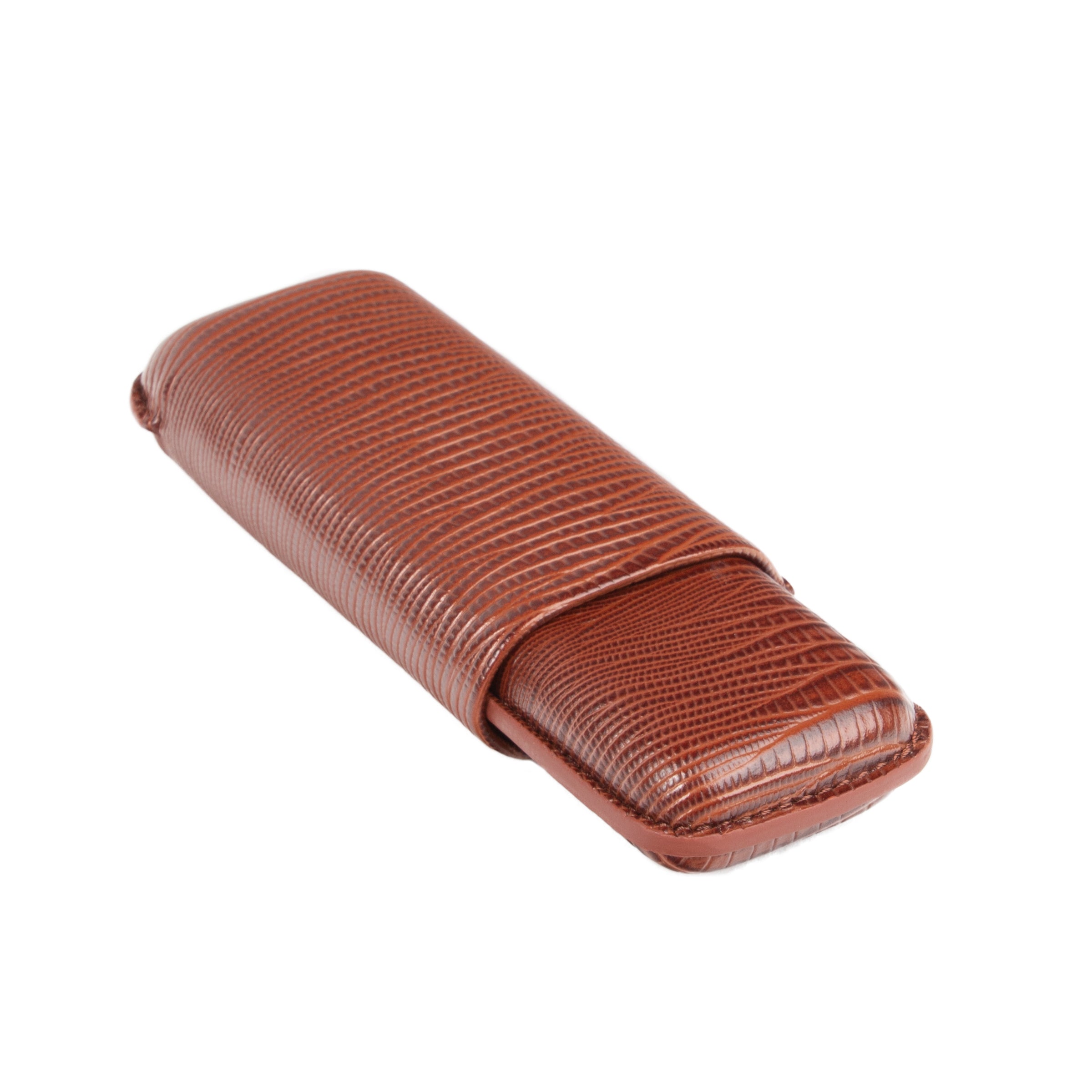 Brown Lizard Double Cigar Holder (Genuine Leather)