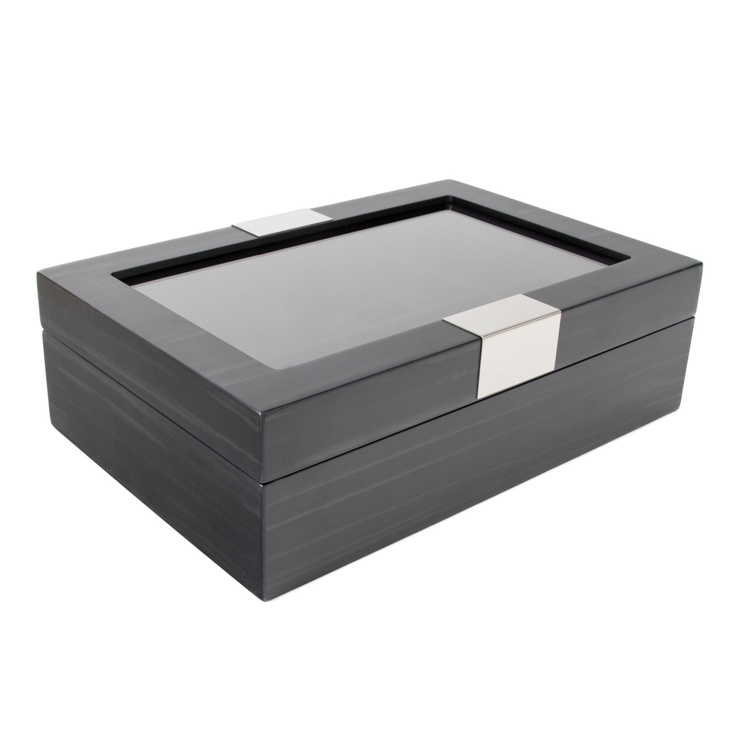 Matte Black 10-Slot Watch Box