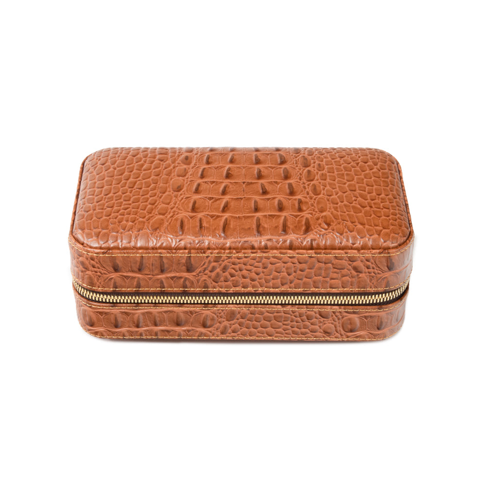 Dean Croco Cigar Travel Humidor Case (Brown)