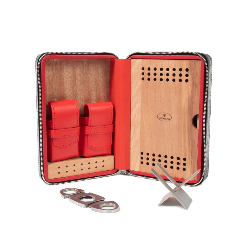 Devon Croco Cigar Travel Case